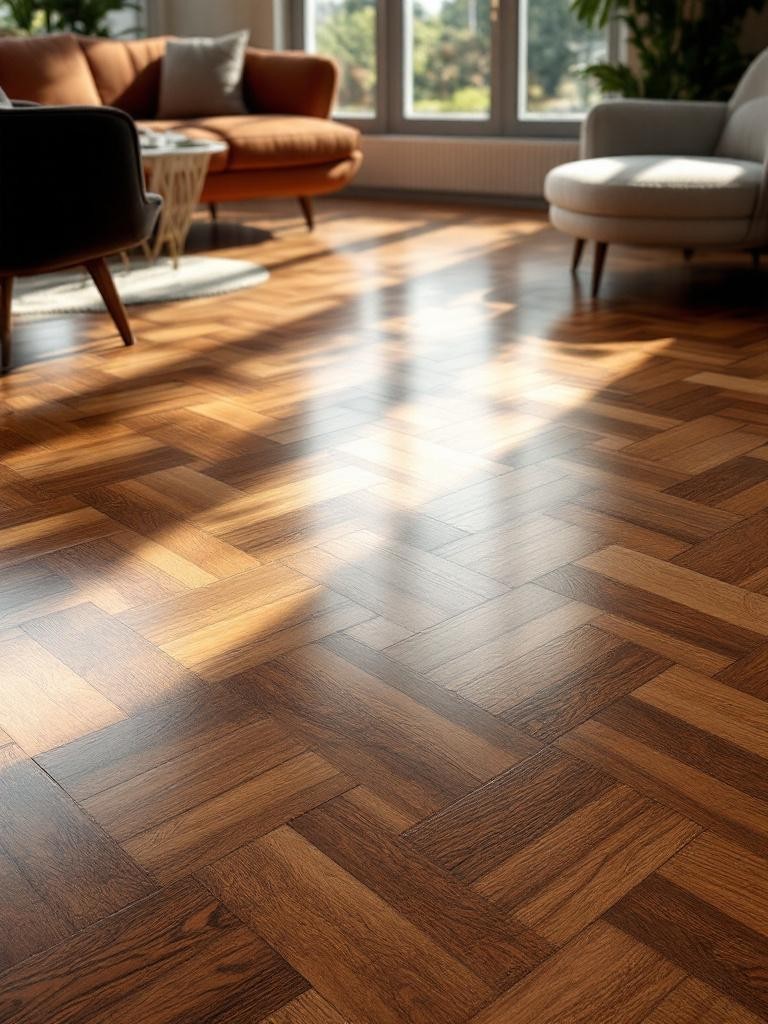 CHAFFA'S DFECP Nettoyage Salle lumineuse avec un parquet en bois, salon moderne et meubles confortables.